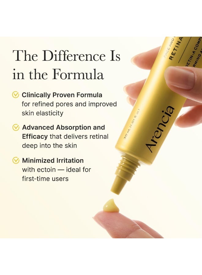 Arencia Retinal Serum, Advanced Night Serum with Retinal, Caffeine and Ectoin, Pore Refining and Firming Formula, 1.01 fl oz - Image 4